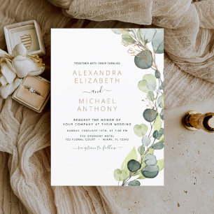 Eucalyptus Rustic Botanical Greenery Wedding Invitation