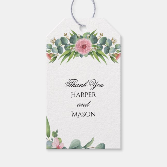 Eucalyptus Rustic Greenery Wedding Gift Tags (Front)