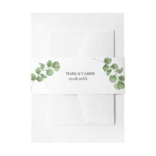 Eucalyptus Rustic Greenery Wedding  Invitation Belly Band