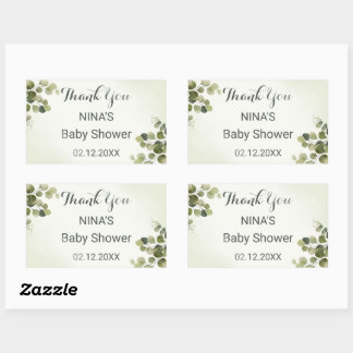 Eucalyptus Rustic Leaves Budget Thank You Round Sticker