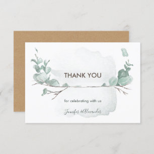 Eucalyptus rustique Carte de remerciements