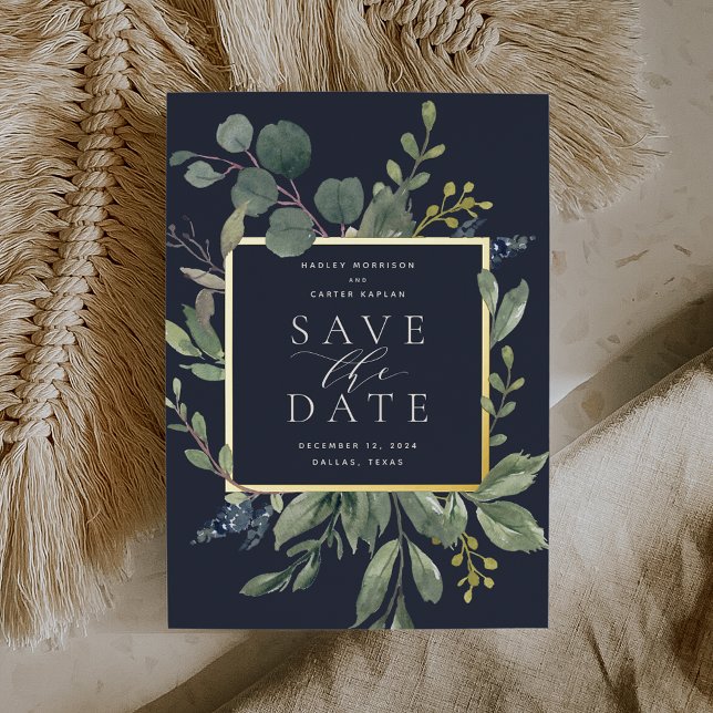 Eucalyptus & Sage Foil Enregistrer la carte Date (Créateur téléchargé)