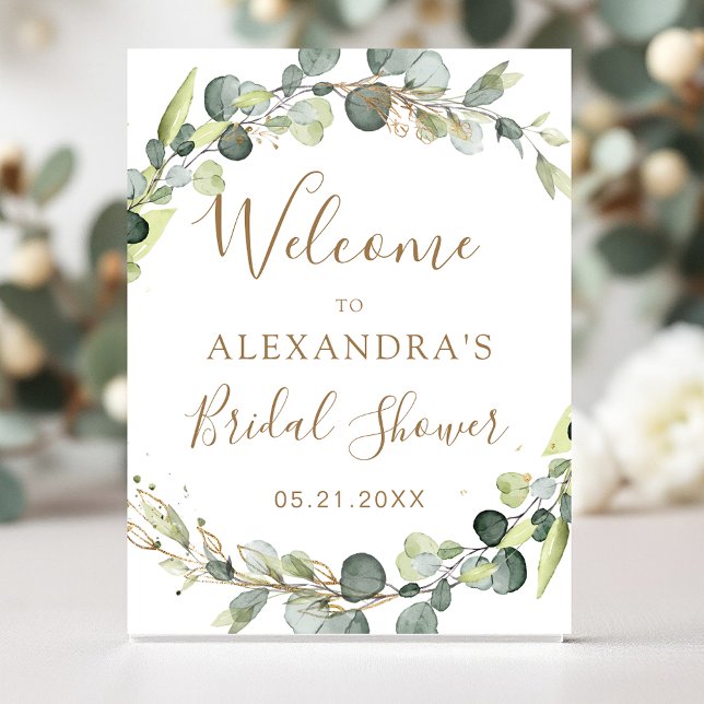 Eucalyptus Sage Green Floral Bridal Shower  Poster (Creator Uploaded)