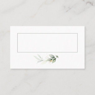 Eucalyptus sage green gold wedding save the date p place card