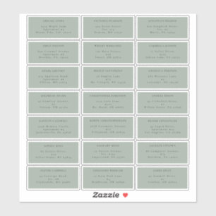 Eucalyptus Sage Green Mariage Étiquette de adresse