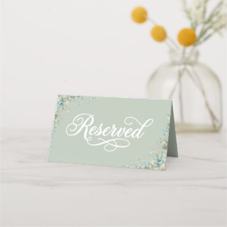 Eucalyptus Sage Green Reserved Sign Card