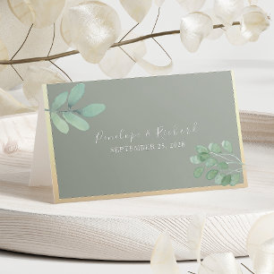 Eucalyptus Sage Green Wedding Place Card