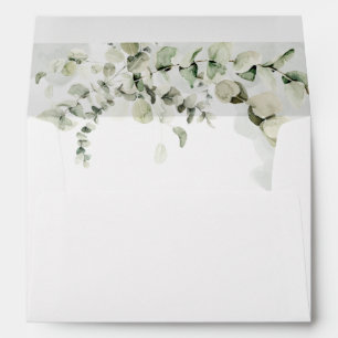 Eucalyptus Sage Green Wedding Return Address Envelope