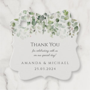 Eucalyptus Sage Green Wedding Thank You  Favour Tags