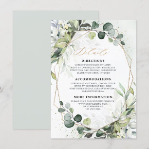 Eucalyptus Sage Greenery Geometric Wedding Details Enclosure Card