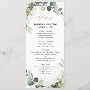 Eucalyptus Sage Greenery Modern Geometric Wedding Menu