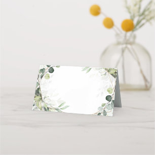 Eucalyptus Sage Greenery Modern Geometric Wedding  Place Card