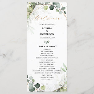 Eucalyptus Sage Greenery Modern Geometric Wedding Program