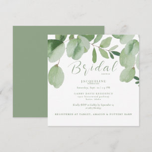 Eucalyptus Sage Square Bridal Shower  Invitation