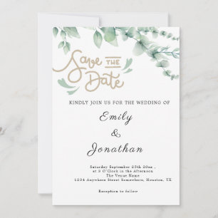 Eucalyptus Save the Date Holiday Card