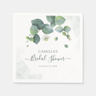 Eucalyptus Script Botanical Bridal Shower Napkin