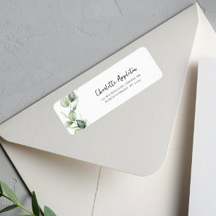 Eucalyptus Script Botanical Grad Return Address