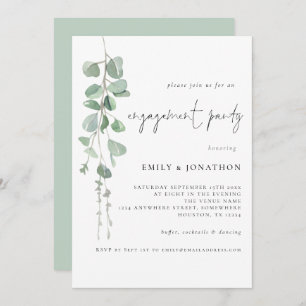 Eucalyptus Script Engagement Party Invite