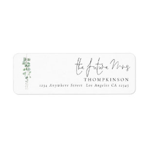 Eucalyptus Script Future Mme Adresse de retour