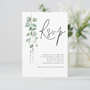 Eucalyptus Script QR Code Wedding RSVP