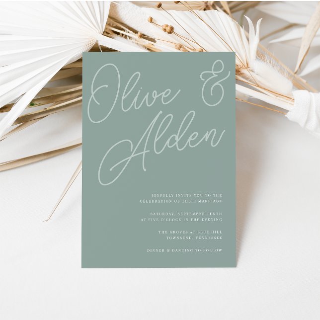 Eucalyptus | Script Watermark Wedding Invitation (Creator Uploaded)