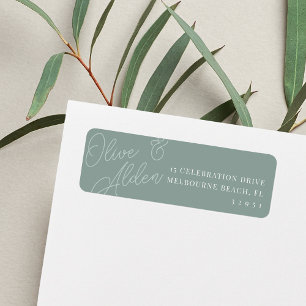 Eucalyptus Script Watermark Wedding Return Address