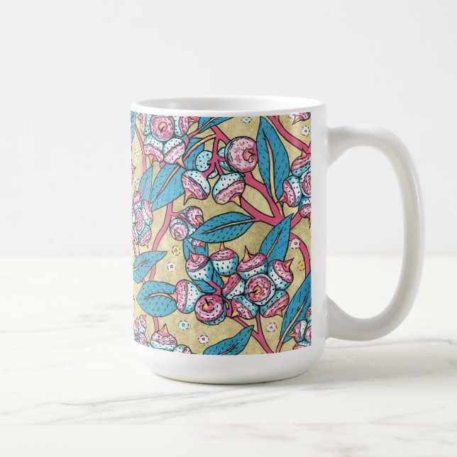 Eucalyptus Seed Australian Plant Botanical Pattern Coffee Mug (Right)