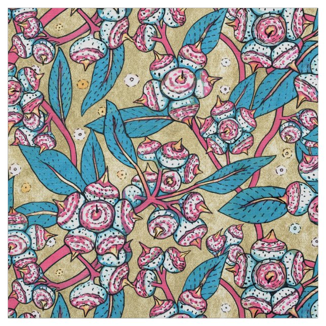 Eucalyptus Seed Australian Plant Botanical Pattern Fabric (Swatch)