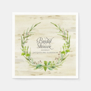 Eucalyptus Seed Leaves Wreath Birch Bark Wood Napkin