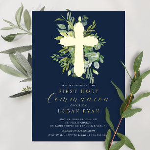 Eucalyptus Sérénité Première Communion Invitation