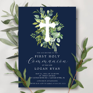 Eucalyptus Sérénité Première Communion Invitation