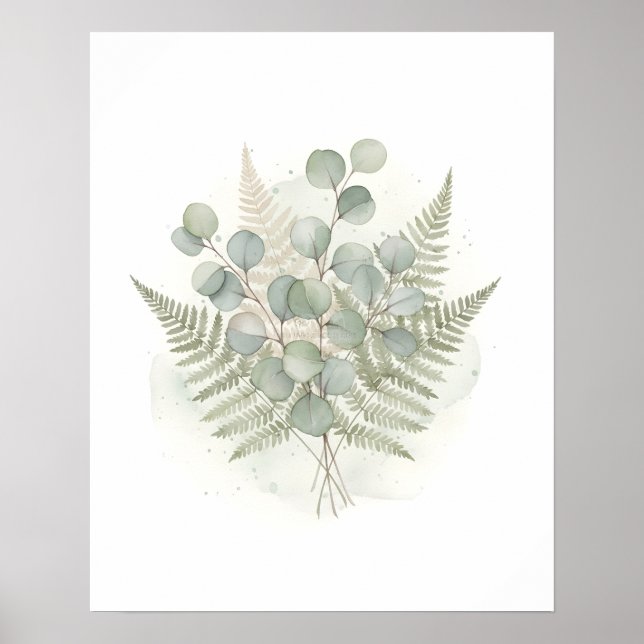 Eucalyptus Serenity Botanical Bathroom Wall Art (Front)