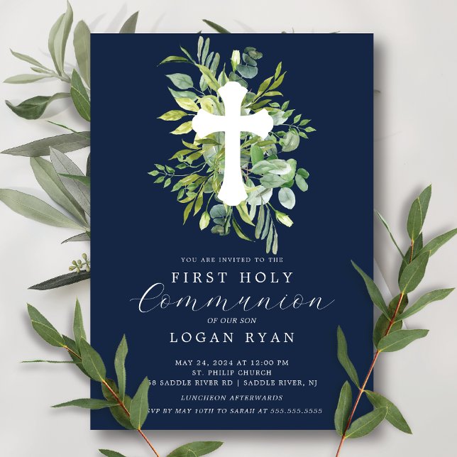 Eucalyptus Serenity  First Communion Invitation (Creator Uploaded)