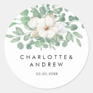 Eucalyptus simpel  elegant   classic round sticker