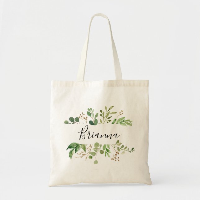 Eucalyptus Simple Brown Floral Bridesmaid Sac four (Devant)