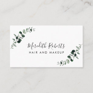 Eucalyptus Simple Elegant Hair and Makeup Business Card