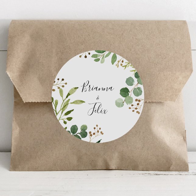 Eucalyptus Simple Floral Wedding Envelope Seals (Creator Uploaded)