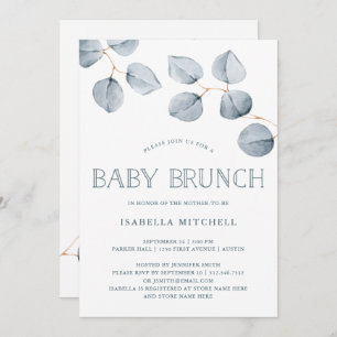 Eucalyptus Simplicity   Baby Brunch Invitation
