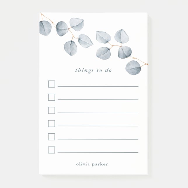 Eucalyptus Simplicity To Do List Post-it Notes (Front)