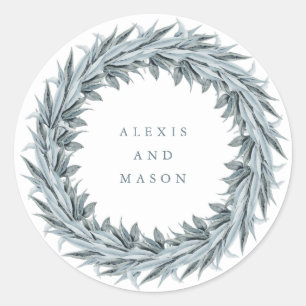 Eucalyptus Simplicity Wedding Classic Round Sticker