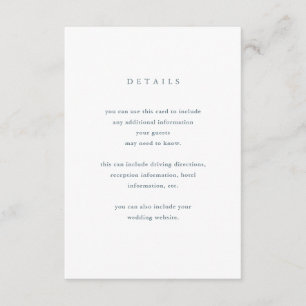 Eucalyptus Simplicity Wedding Guest Details Enclosure Card