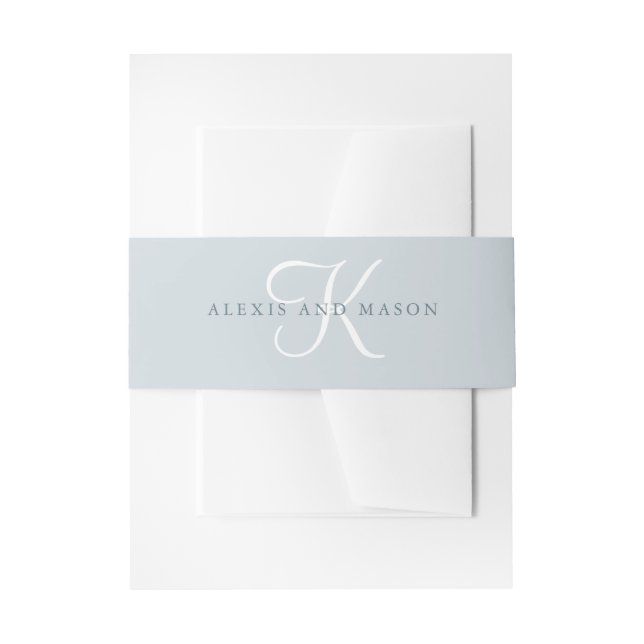 Eucalyptus Simplicity | Wedding Monogram Invitation Belly Band (Front Example)