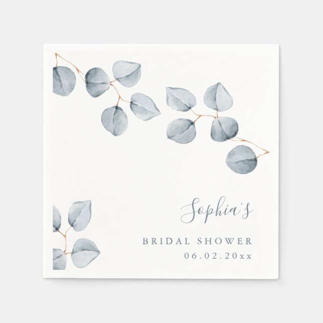 Eucalyptus Simplicity | Wedding or Bridal Shower Napkin (Front)