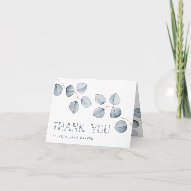 Eucalyptus Simplicity | Wedding Thank You Card (Front)