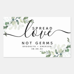 Eucalyptus Spread Love Not Germs Hand Sanitizer Sticker