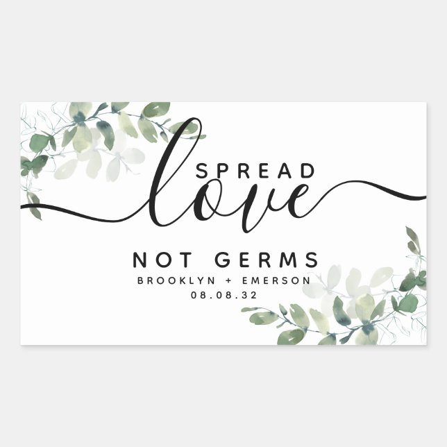 Eucalyptus Spread Love Not Germs Hand Sanitizer Sticker (Front)