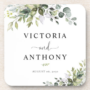 Eucalyptus Square Wedding Coaster