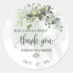 Eucalyptus Succulent Baby Shower Thank You Classic Round Sticker