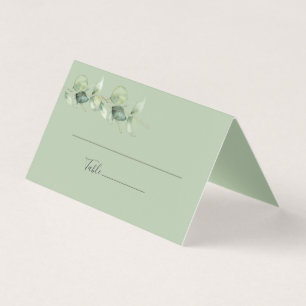 Eucalyptus Succulent Foliage Wedding Place Card