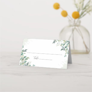 Eucalyptus Succulent Geometric Frame Wedding Place Card